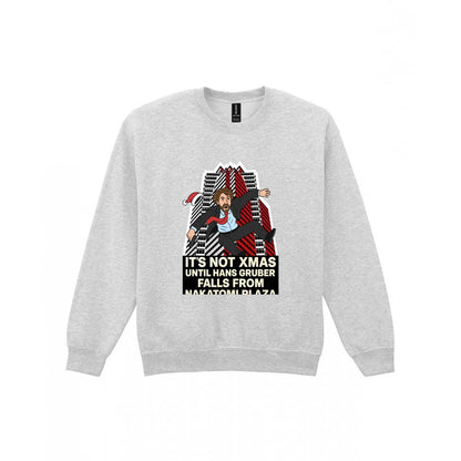 Not Xmas Until He Falls From The Plaza Christmas T-Shirt & Sweatshirt Sweatshirt in Sport Grey
