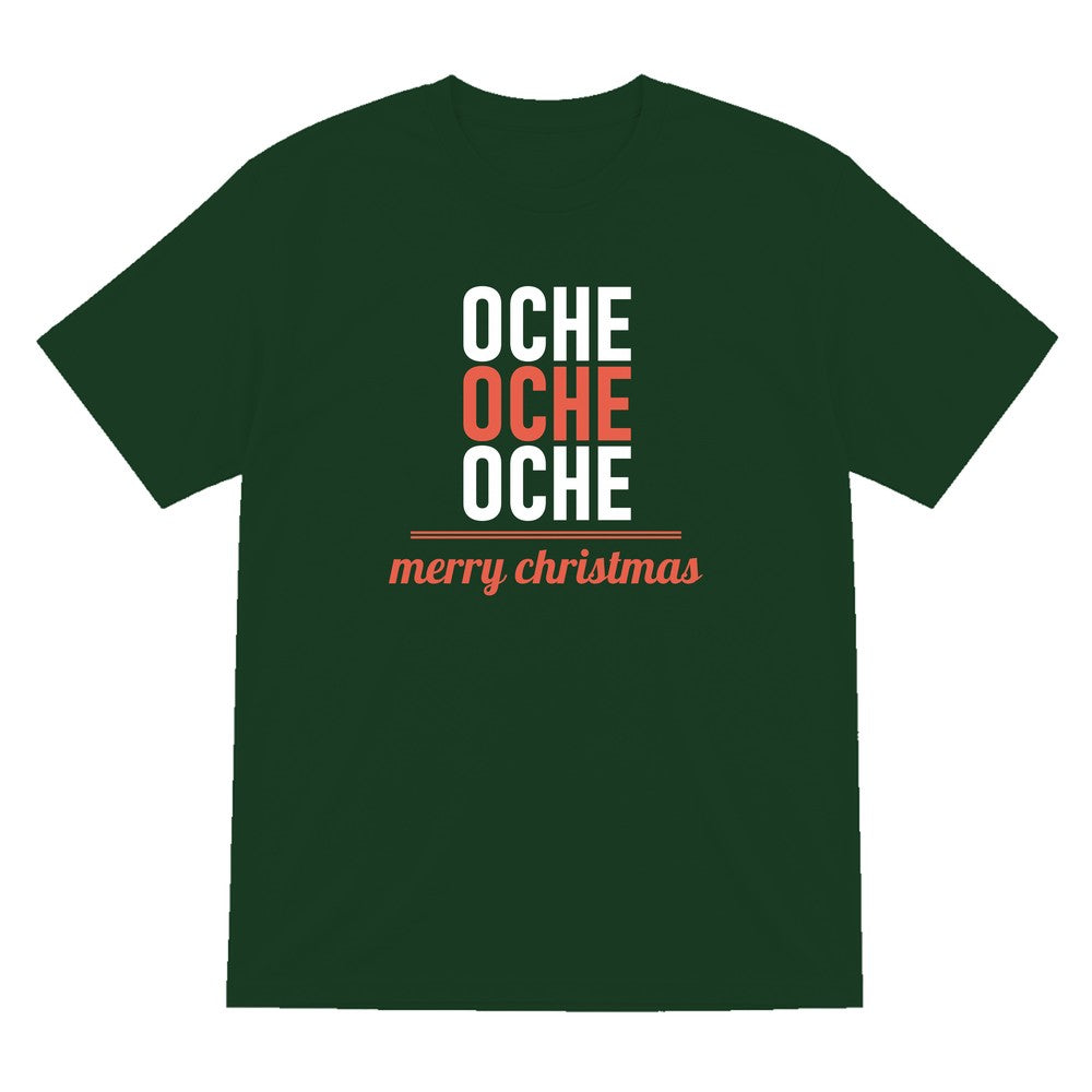 Oche Oche Oche Funny Darts Christmas Jumper & T-Shirt T-Shirt in Forest Green