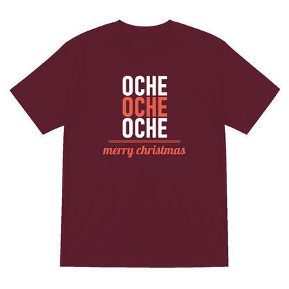 Oche Oche Oche Funny Darts Christmas Jumper & T-Shirt T-Shirt in Maroon