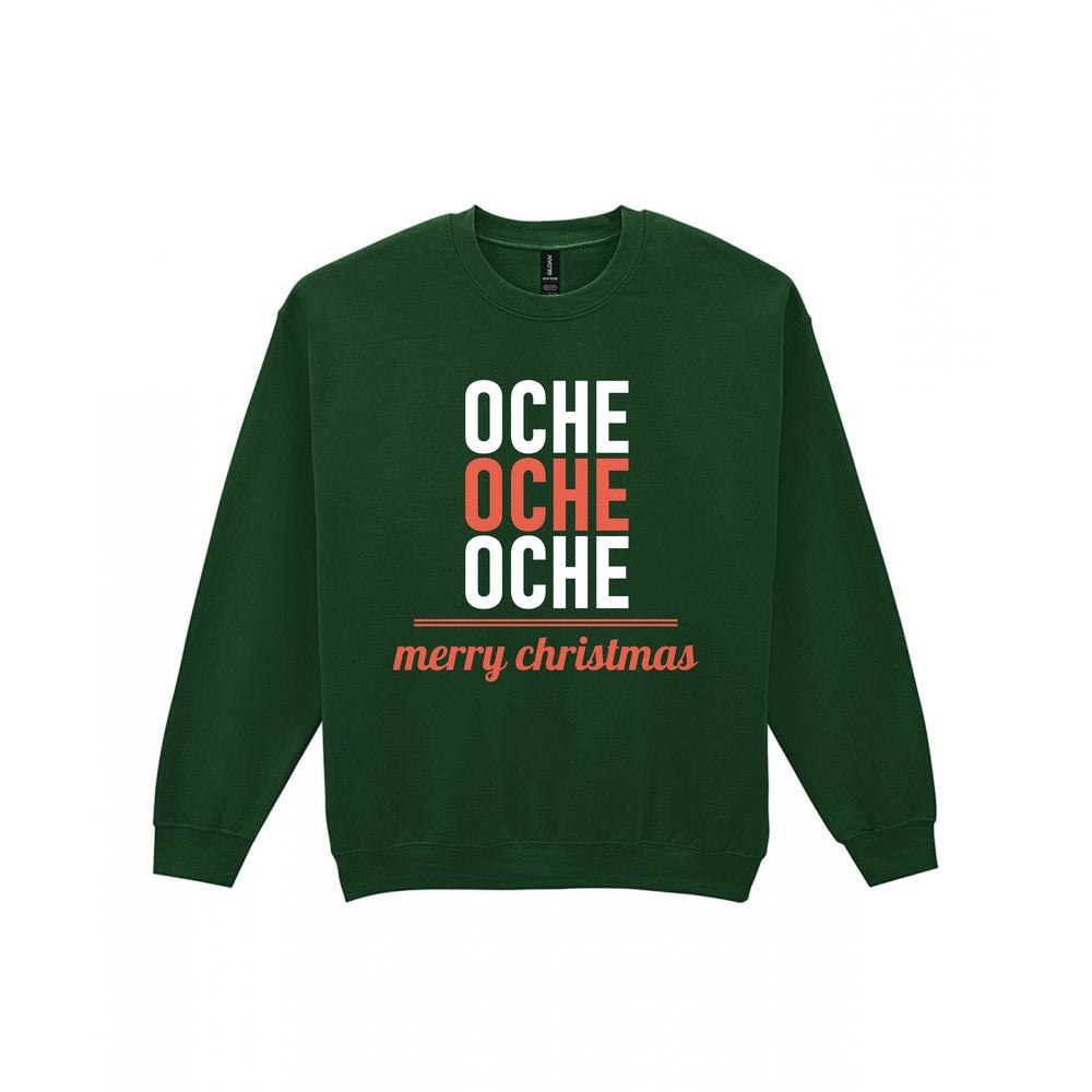 Oche Oche Oche Funny Darts Christmas Jumper & T-Shirt Sweatshirt in Forest Green