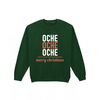 Oche Oche Oche Funny Darts Christmas Jumper & T-Shirt Sweatshirt in Forest Green