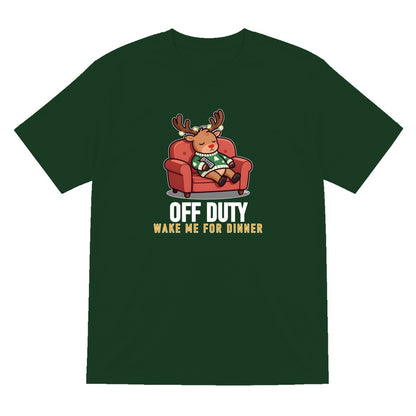 Off Duty Reindeer Funny Christmas Jumper & T-Shirt T-Shirt in Forest Green