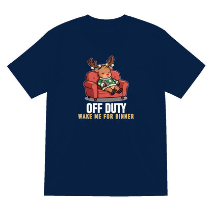 Off Duty Reindeer Funny Christmas Jumper & T-Shirt T-Shirt in Navy