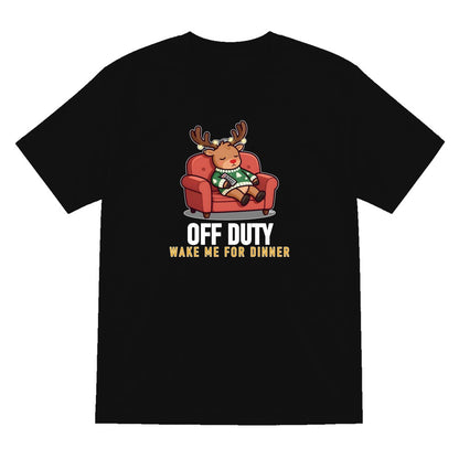 Off Duty Reindeer Funny Christmas Jumper & T-Shirt T-Shirt in Black