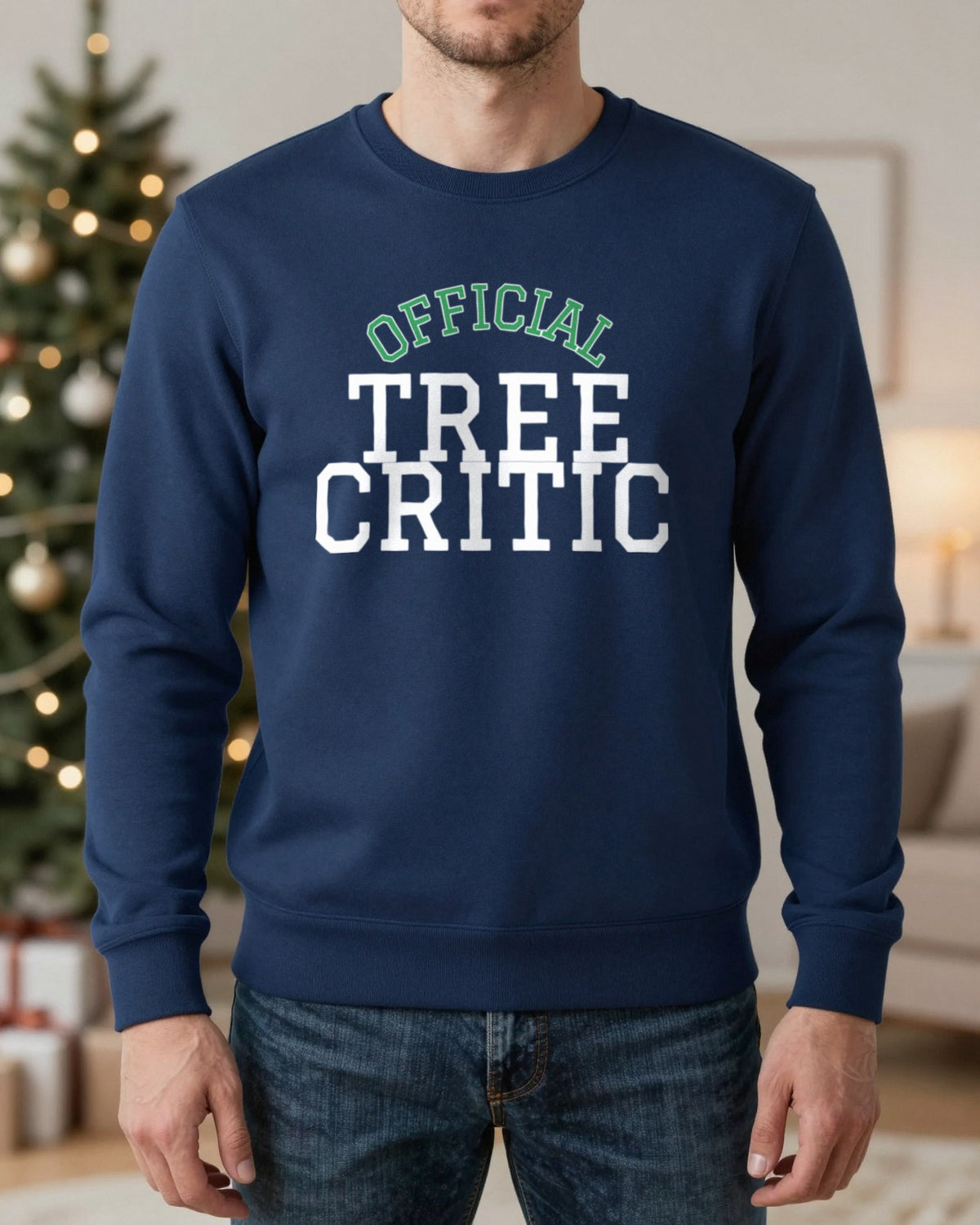Official Tree Critic Funny Christmas Jumper & T-Shirt worn