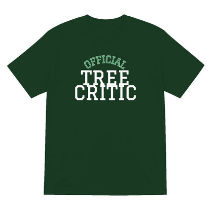 Official Tree Critic Funny Christmas Jumper & T-Shirt T-Shirt in Forest Green