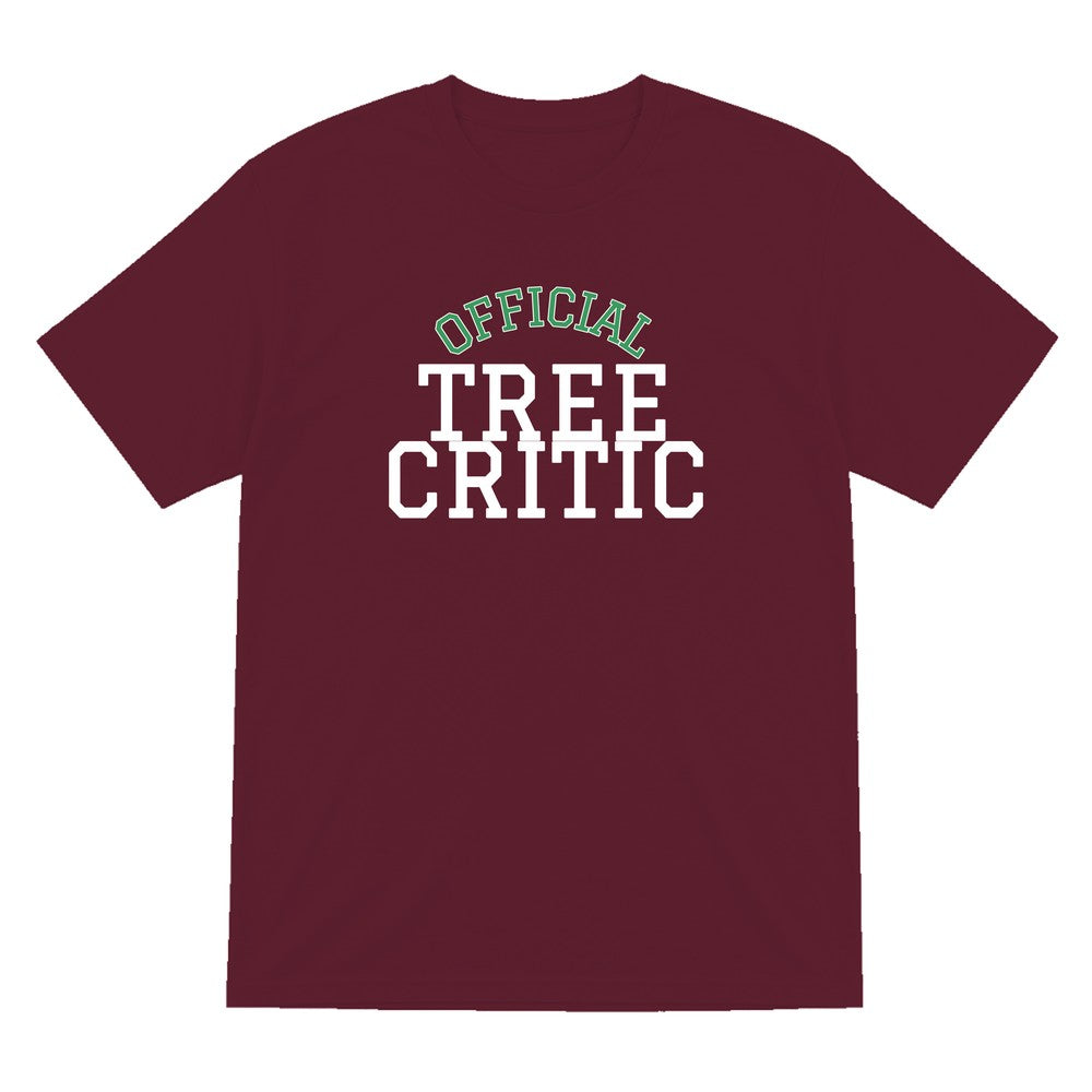 Official Tree Critic Funny Christmas Jumper & T-Shirt T-Shirt in Maroon