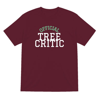 Official Tree Critic Funny Christmas Jumper & T-Shirt T-Shirt in Maroon