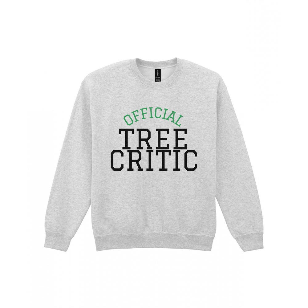 Official Tree Critic Funny Christmas Jumper & T-Shirt Sweatshirt in Sport Grey