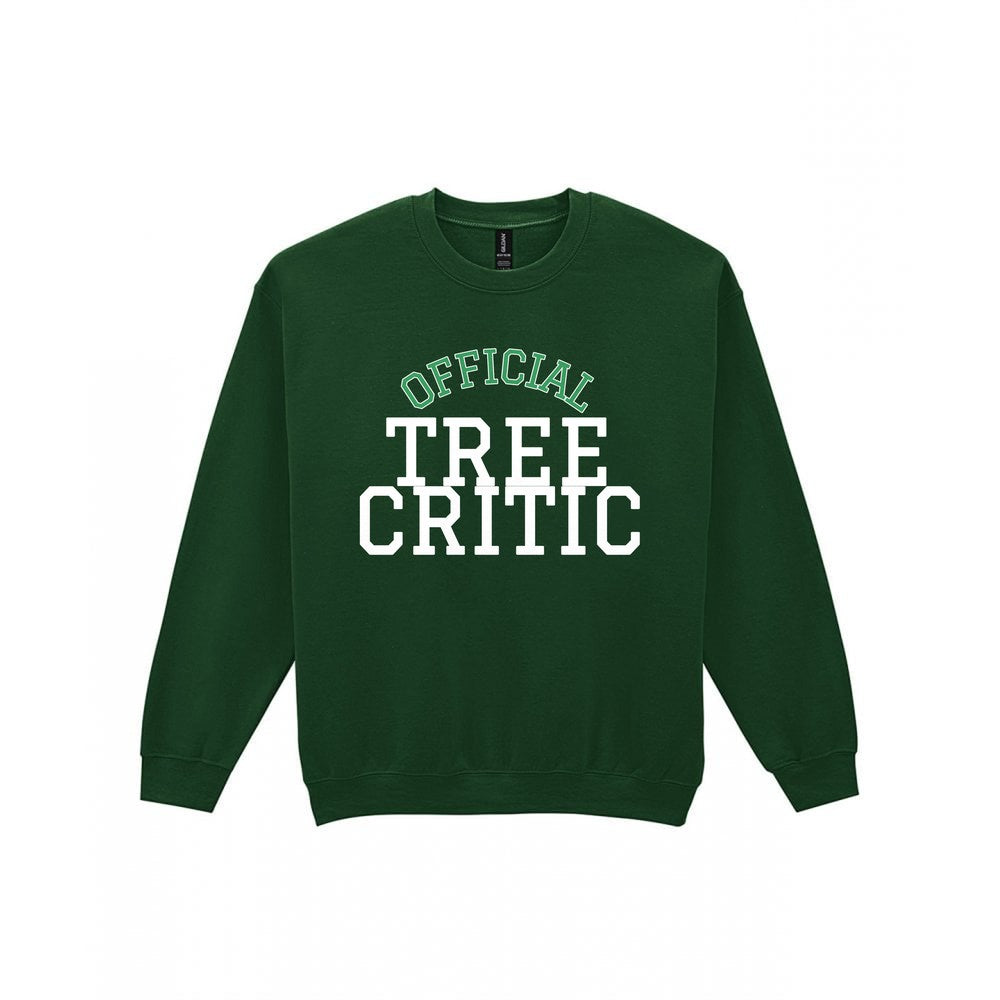 Official Tree Critic Funny Christmas Jumper & T-Shirt Sweatshirt in Forest Green