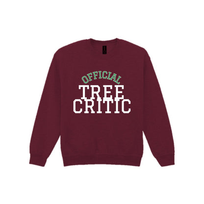 Official Tree Critic Funny Christmas Jumper & T-Shirt Sweatshirt in Maroon