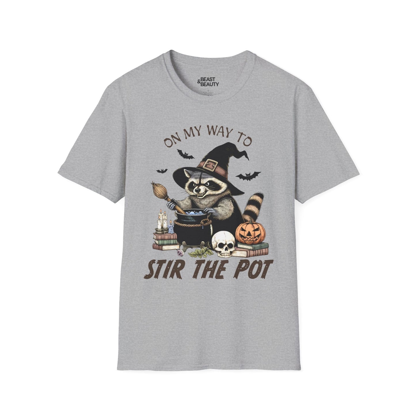 on my way to stir the pot halloween raccoon t-shirt t-shirt second colour product image