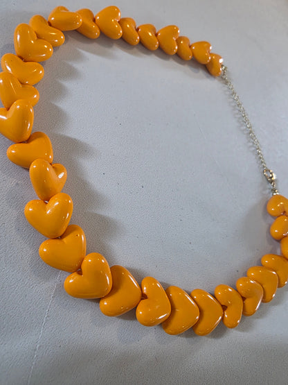 orange heart resin necklace clothing second colour product image