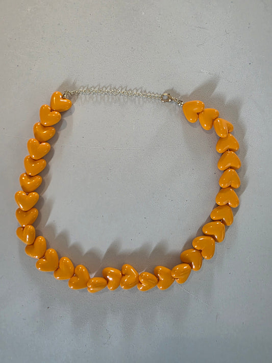 orange heart resin necklace clothing alternate colour product image