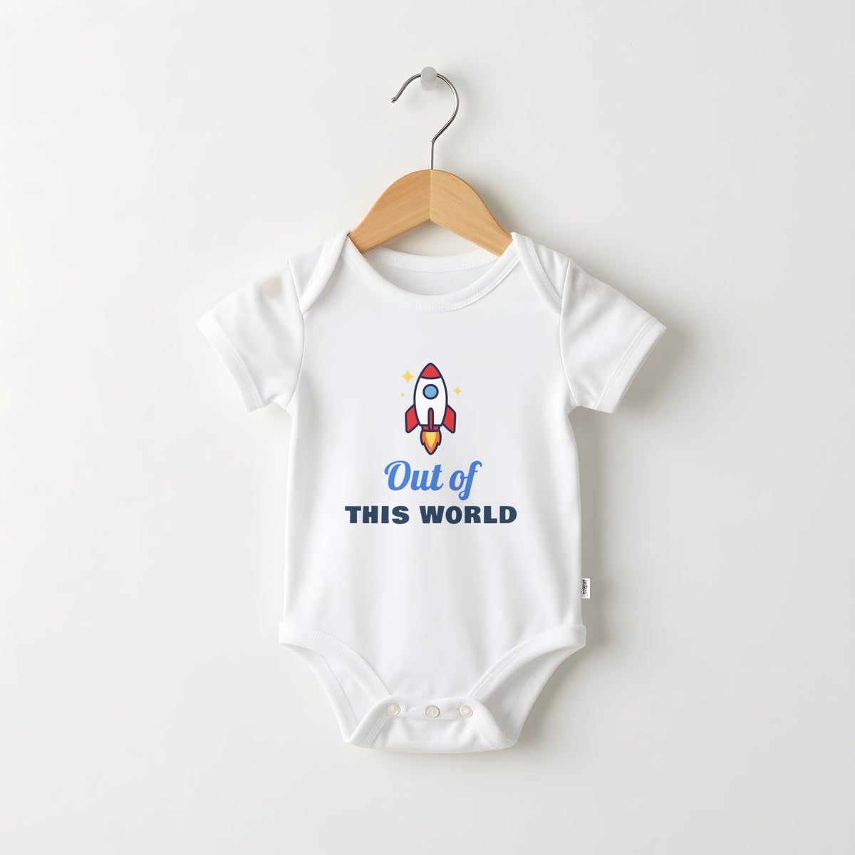 Out Of This World white baby grow on a hanger