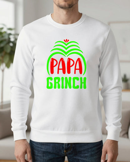 Papa Grumpy Green Christmas T-Shirt & Sweatshirt worn