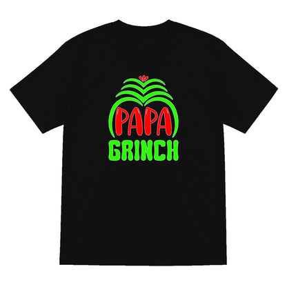 Papa Grumpy Green Christmas T-Shirt & Sweatshirt T-Shirt in Black