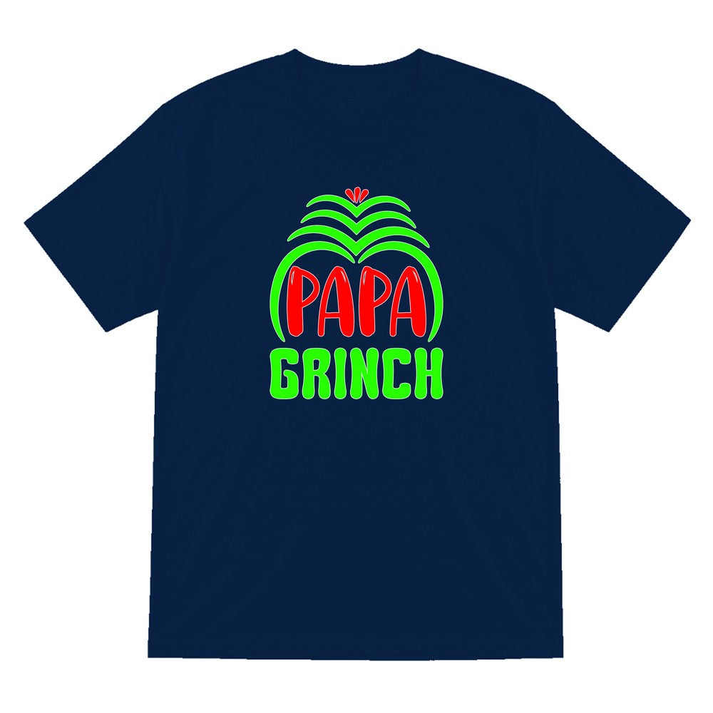 Papa Grumpy Green Christmas T-Shirt & Sweatshirt T-Shirt in Navy