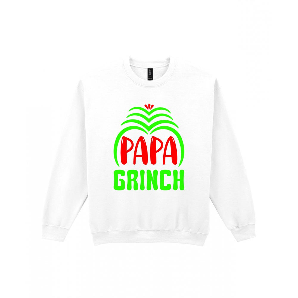 Papa Grumpy Green Christmas T-Shirt & Sweatshirt Sweatshirt in White