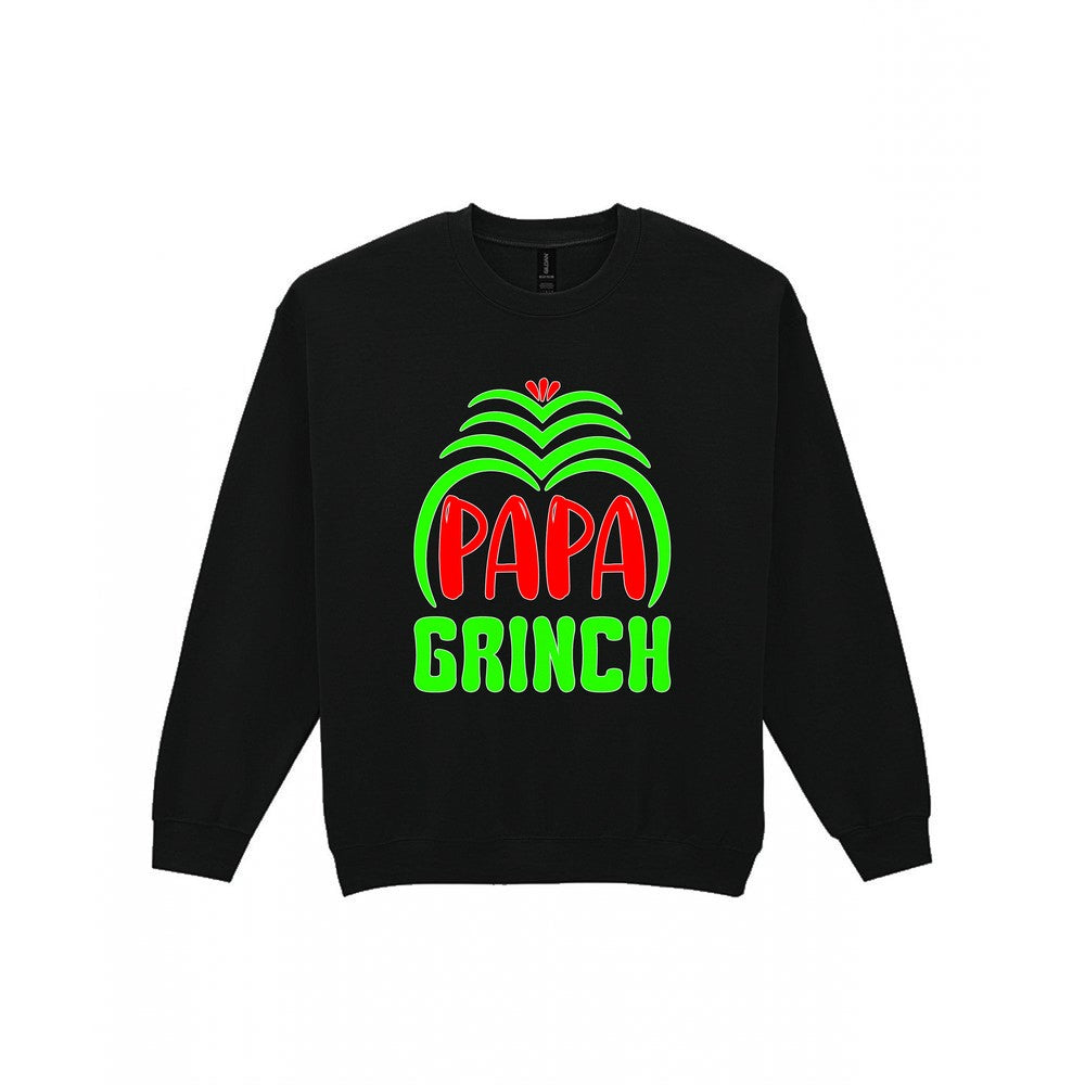 Papa Grumpy Green Christmas T-Shirt & Sweatshirt Sweatshirt in Black