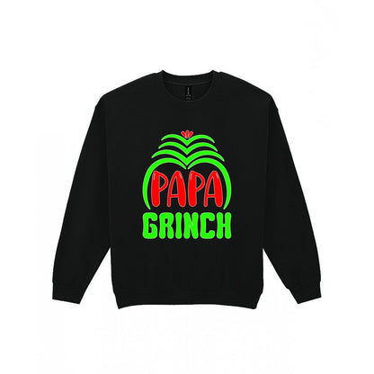 Papa Grumpy Green Christmas T-Shirt & Sweatshirt Sweatshirt in Black