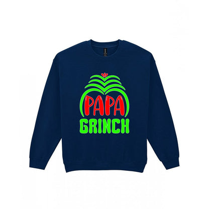 Papa Grumpy Green Christmas T-Shirt & Sweatshirt Sweatshirt in Navy