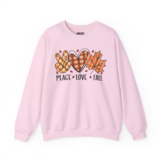 peace love fall sweatshirt light pink sweatshirt gift gift idea