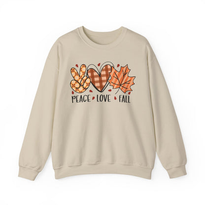 sport grey sweatshirt with peace love fall slogan print