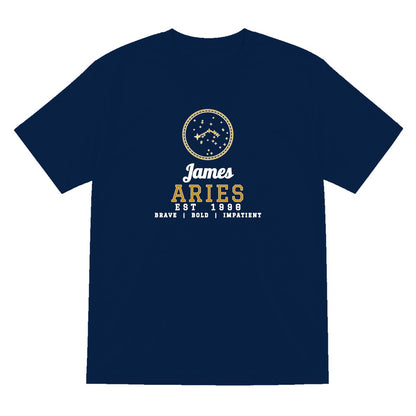 Personalised Aries T-Shirt & Sweatshirt laid flat