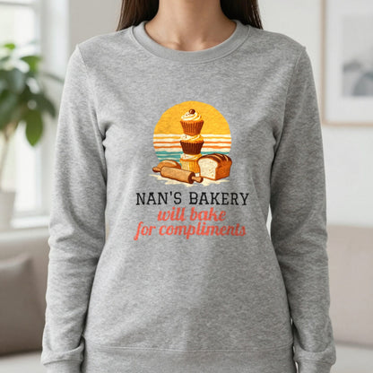 Personalised Bakery T-Shirt & Sweatshirt Sweatshirt in Sport Grey, worn, our photo