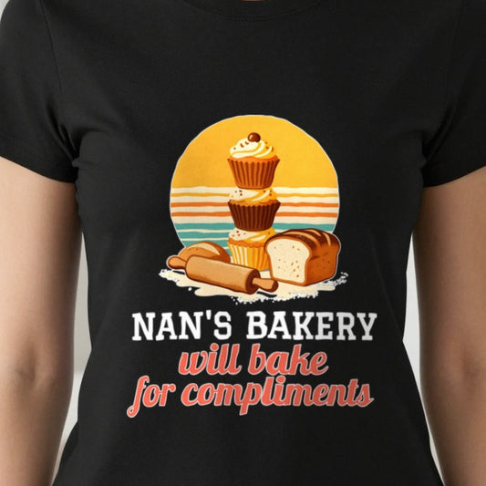 Personalised Bakery T-Shirt & Sweatshirt print close-up, our photo