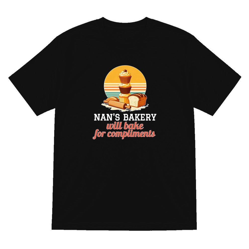 Personalised Bakery T-Shirt & Sweatshirt laid flat
