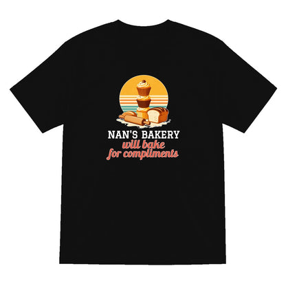 Personalised Bakery T-Shirt & Sweatshirt laid flat