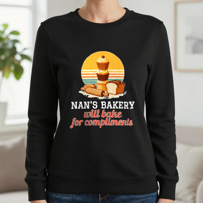 Personalised Bakery T-Shirt & Sweatshirt Sweatshirt in Black, worn, our photo