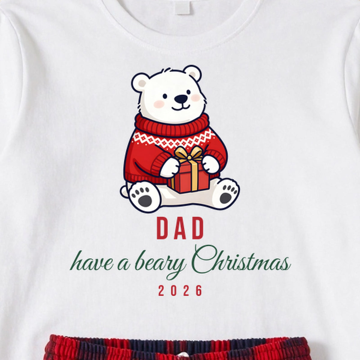 Beary Christmas Polar Bear personalised print close-up
