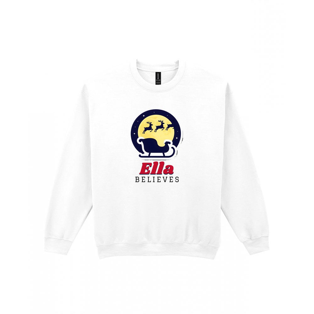 Personalised Believes Christmas Jumper & T-Shirt Sweatshirt in White