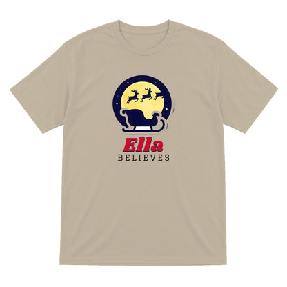 Personalised Believes Christmas Jumper & T-Shirt T-Shirt in Sand