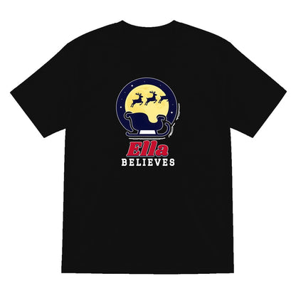Personalised Believes Christmas Jumper & T-Shirt T-Shirt in Black