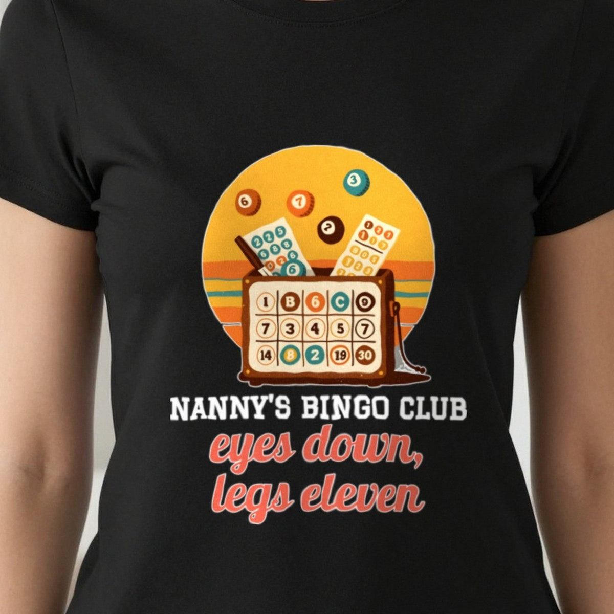 Personalised Bingo Club T-Shirt & Sweatshirt print close-up, our photo