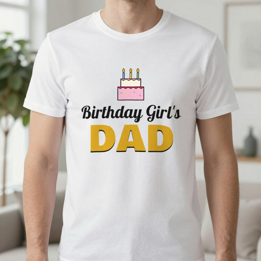 Personalised Birthday Girl's Dad T-Shirt T-Shirt in White, worn, our photo