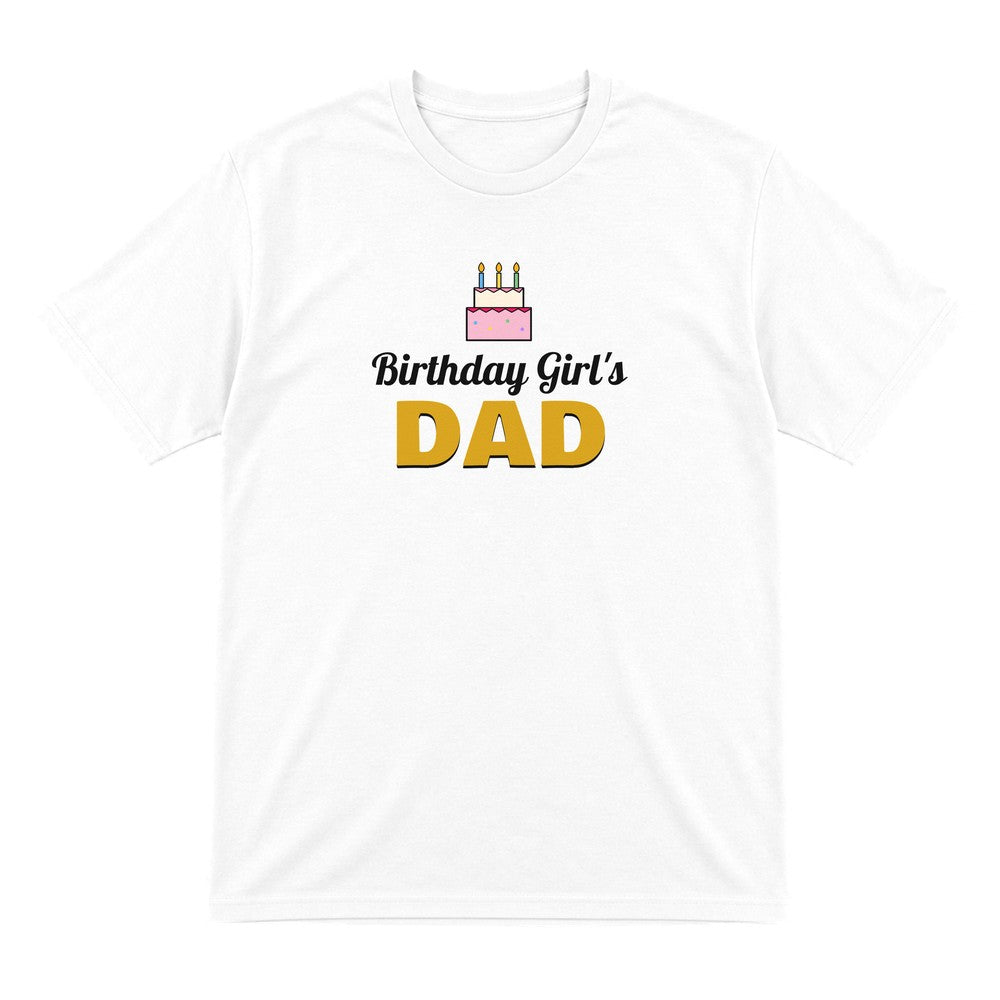 Personalised Birthday Girl's Dad T-Shirt laid flat