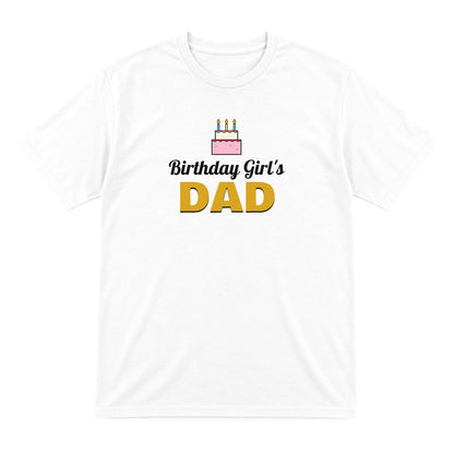 Personalised Birthday Girl's Dad T-Shirt laid flat