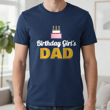 Personalised Birthday Girl's Dad T-Shirt T-Shirt in Navy, worn, our photo