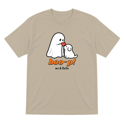 Personalised Boo-p Ghost Dog T-Shirt & Sweatshirt in Sand (T-Shirt)