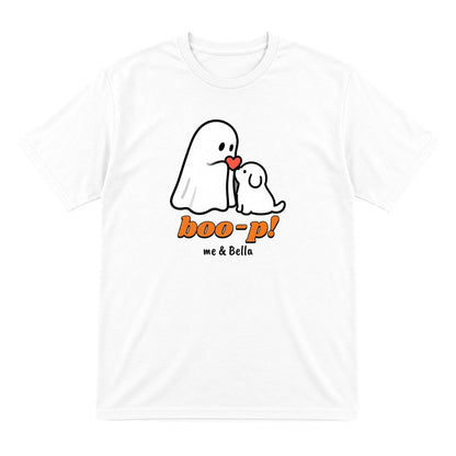 Personalised Boo-p Ghost Dog T-Shirt & Sweatshirt in White (T-Shirt)