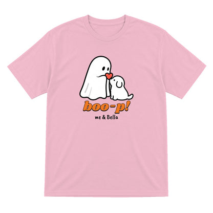 Personalised Boo-p Ghost Dog T-Shirt & Sweatshirt in Light Pink (T-Shirt)