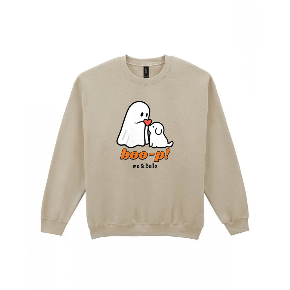Personalised Boo-p Ghost Dog T-Shirt & Sweatshirt in Sand (Sweatshirt)