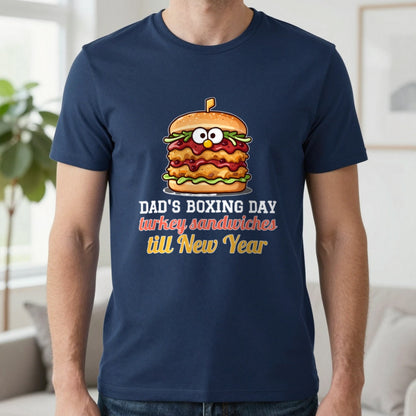 Personalised Boxing Day Leftovers Christmas Jumper & T-Shirt T-Shirt in Navy, worn, our photo