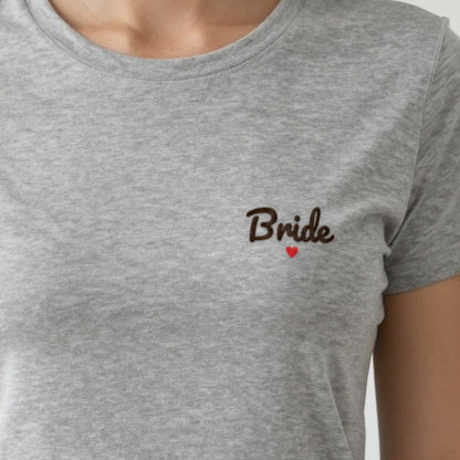 Bride Sweatshirt with a Heart, adult t-shirt in ash, embroidered
