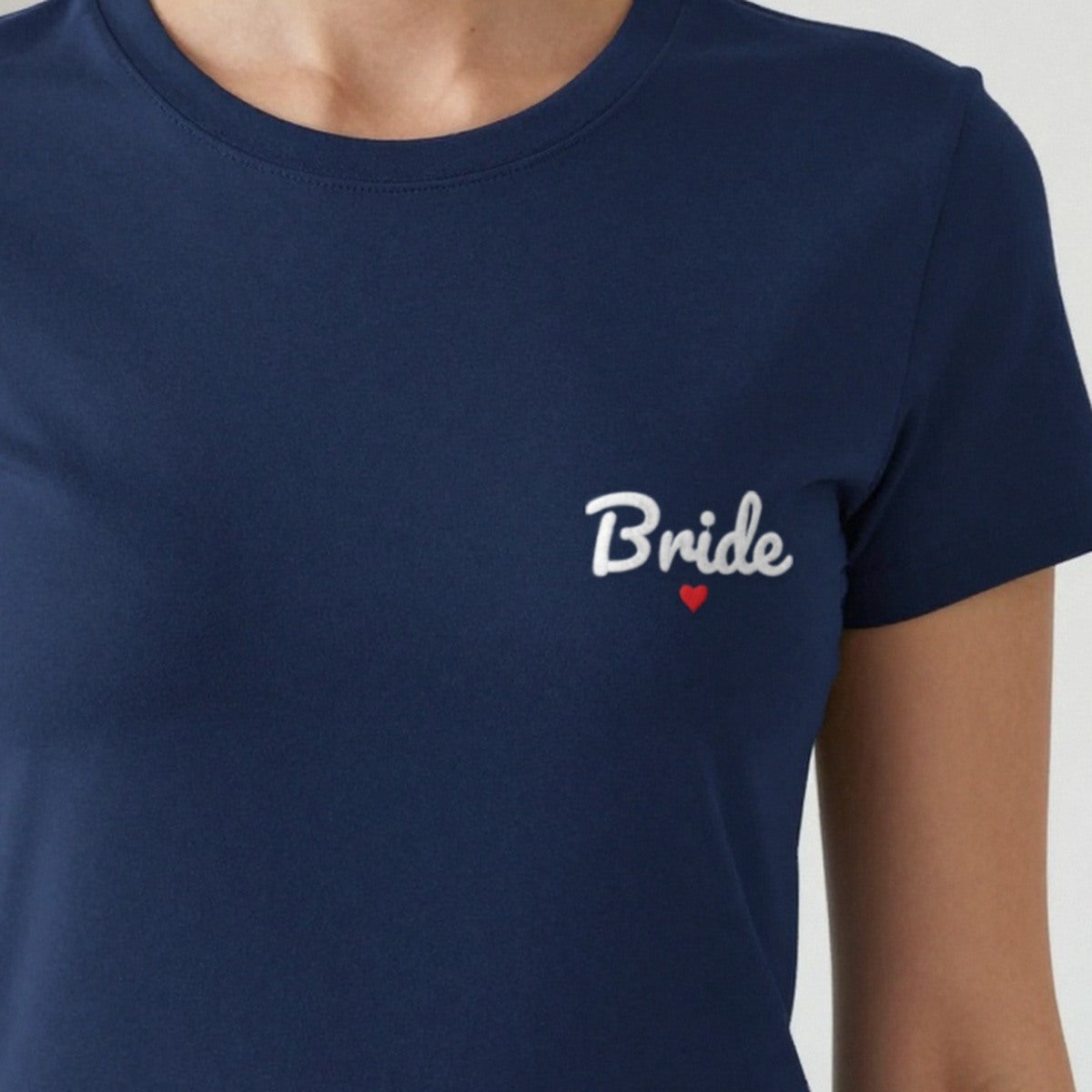 Bride Sweatshirt with a Heart, adult t-shirt in navy, embroidered